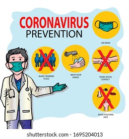 Coronavirus Prevention with with infographic elements.