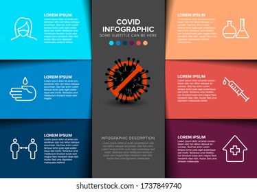 Coronavirus Prevention Infographic Template - Six Blocks And Icons