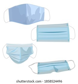 Coronavirus prevention medical surgical masks. Vector illustration.