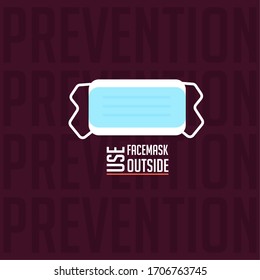 Coronavirus prevention poster. Use a facemask - Vector