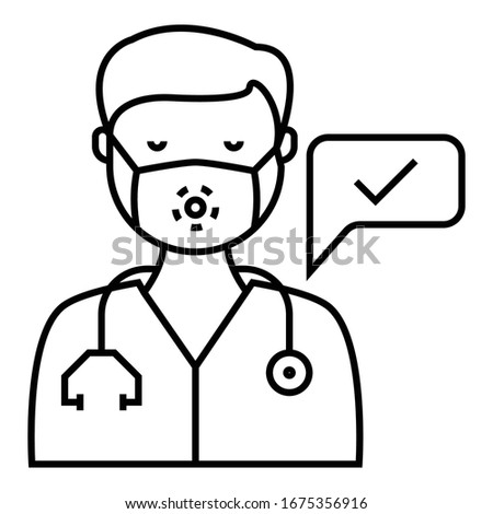 Coronavirus prevention and precautions concept, Seek the Advice from your doctor on white background, Infectious disease medical expert Avatar Vector Icon design, 
