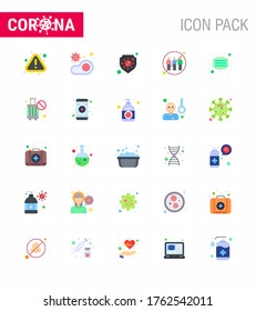 Coronavirus Prevention Set Icons. 25 Flat Color icon such as transfer; human; virus; engagement; virus viral coronavirus 2019-nov disease Vector Design Elements