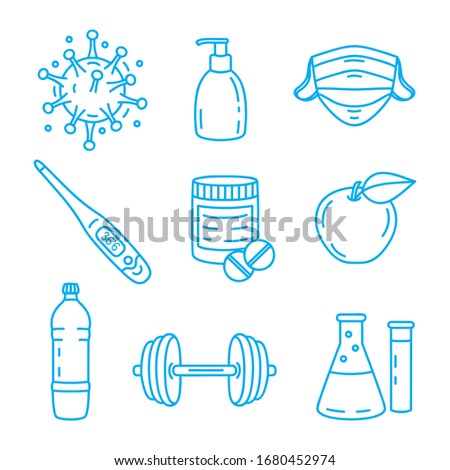 Coronavirus Prevention. Simple Set of Coronavirus Protection Related Vector Line Icons.