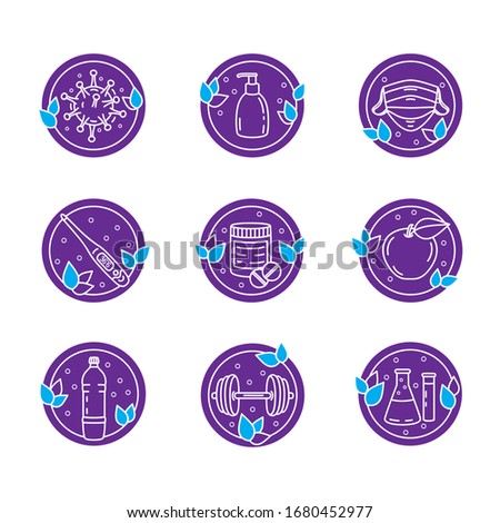 Coronavirus Prevention. Simple Set of Coronavirus Protection Related Vector Line Icons.