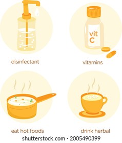 Coronavirus prevention vector illustration COVID-19