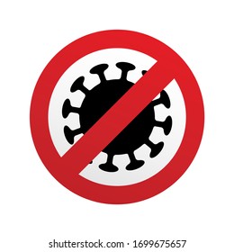 coronavirus prohibition sign vector eps