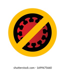 coronavirus prohibition sign vector eps