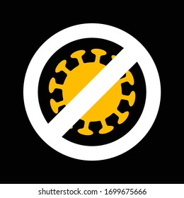 coronavirus prohibition sign vector eps