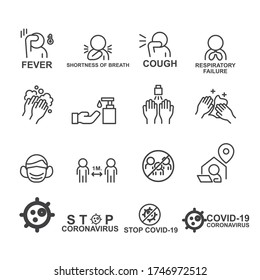 Coronavirus and Protect icons set ,Vector