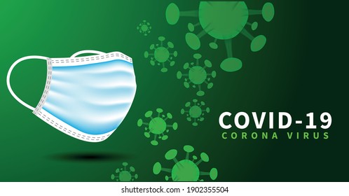 Coronavirus-Schutzhintergrund auf Gesichtsmaske Vektor
