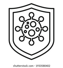 Coronavirus protection icon. Outline coronavirus protection vector icon for web design isolated on white background