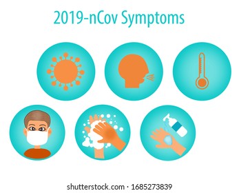 Coronavirus Protection icon pack and early protection measures icons and more Perfect,virus,symptom,covid19 vector, illustration