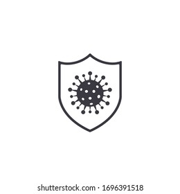 Coronavirus protection shield icon. vector isolated illustration.
