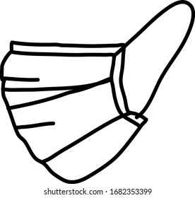 CoronaVirus protective breathing masks. I. Doodle-style medical mask isolated on a white background. medical respirator mask.Hand drawn vector illustration.