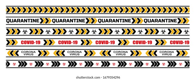 coronavirus quarantine border sign vector icon