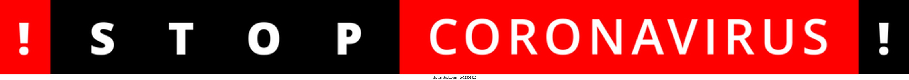 Coronavirus quarantine caption. Black and red stripe template for printing seamless protective tape. Vector illustration