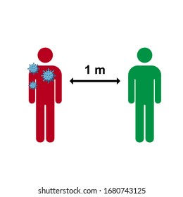 Coronavirus quarantine concept. Stay home and keeping social distance. Illustration of staying at home and maintaining social distance