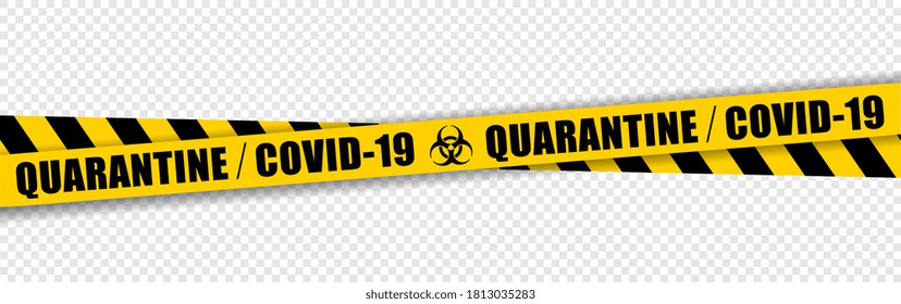 Coronavirus quarantine safety tape vector