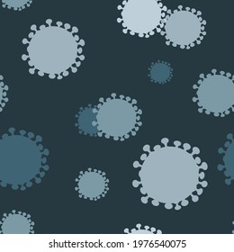 Coronavirus quarantine. Seamless blue pattern for printing on fabric, decorative pillows, mobile cases, bedspreads, wrapping paper. International Doctor's Day. Vector graphics.