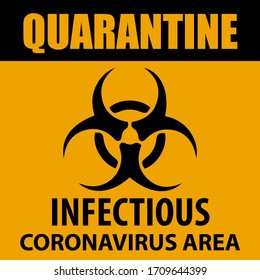  Coronavirus Quarantine Sign. Restriction And Caution COVID-19.