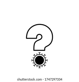 Coronavirus question mark symbol isolated on white background