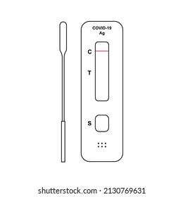 Coronavirus rapid diagnostic test device. Covid-19 rapid test kit. Pandemic concept. Vector illustration, flat design