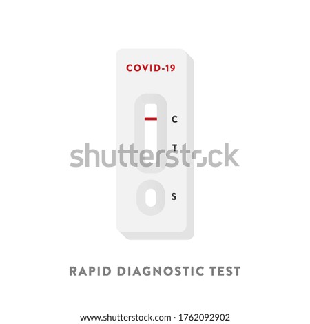 Coronavirus rapid test device. Diagnosis for Covid-19. Negative test result. Pandemic concept. Vector illustration, flat design