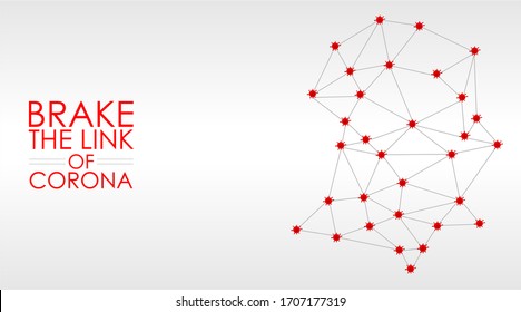 Coronavirus-roter abstrakter IT-Hintergrund