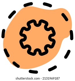 coronavirus red area with a ring structure