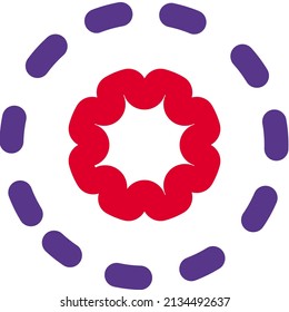 área roja de coronavirus con estructura de anillo