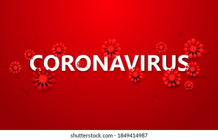 Coronavirus red background. Epidemic concept.