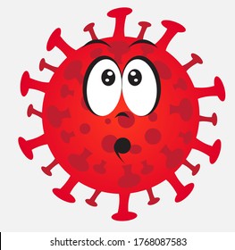 Corona-virus red emoticon vector set. covid19 corona virus flat cartoon icon and emoji with naughty and cute facial expressions isolated in white background. Vector illustration.