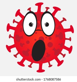 Corona-virus red emoticon vector set. covid19 corona virus flat cartoon icon and emoji with naughty and cute facial expressions isolated in white background. Vector illustration.