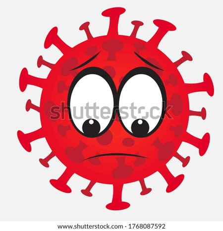 Corona-virus red emoticon vector set. covid19 corona virus flat cartoon icon and emoji with naughty and cute facial expressions isolated in white background. Vector illustration.