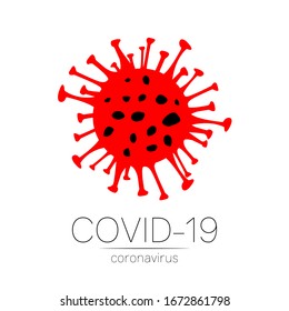 Coronavirus red vector Icon. 2019-nCoV bacteria isolated on white background. COVID-19 Wuhan corona virus disease sign. SARS pandemic concept symbol. China. Human health and medical.