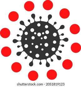 Coronavirus red zone vector illustration. Flat illustration iconic design of coronavirus red zone, isolated on a white background.