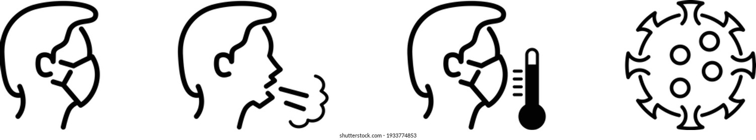 Coronavirus Related Vector Line Icons eps 10 editable stock