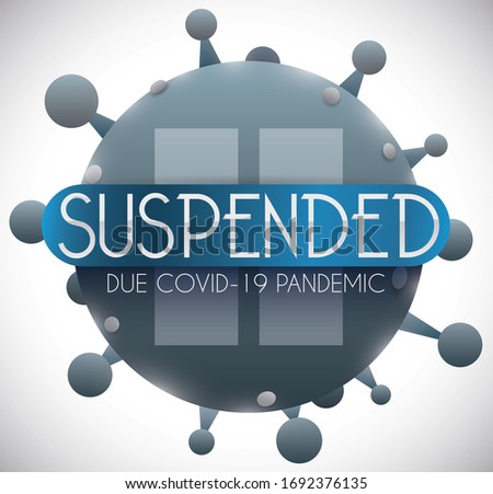 Coronavirus representation with pause symbol, depicting the suspension of events, work, daily activities and other situations due COVID-19 outbreak.