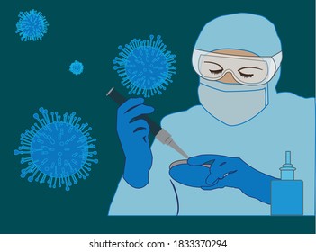 coronavirus research vector graphics illustration 