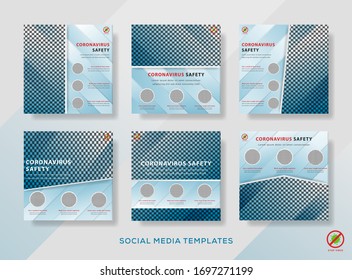 Coronavirus Safety banner post template premium vector