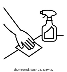 Coronavirus Santization Concept, Keep your object clean on white background, Covid-19 Spread prevenation sign,  Infection Control and Prevention Concerning Corona virus Disease 2019 Vector Icon Design