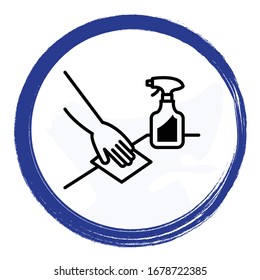 Coronavirus Santization Concept, Keep your object clean on white background, Covid-19 Spread prevenation sign, Infection Control and Prevention Concerning Corona virus Disease 2019 Vector Color Design