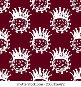 coronavirus seamless background doodle style. medical pandemic symbol