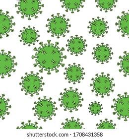 Coronavirus seamless background simple vectoral image.