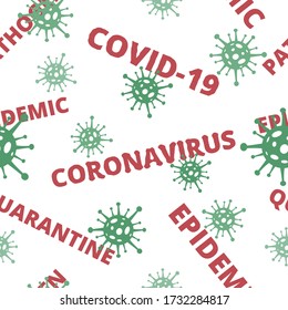 Coronavirus nahtloses Muster. 2019-nCoV Covid-19. Epidemie Hintergrund, Textur Vector Abbildung