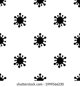 Coronavirus seamless pattern background, wallpaper in black and white style.