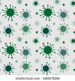 Coronavirus seamless pattern. COVID vector background. Microbiology illustration.