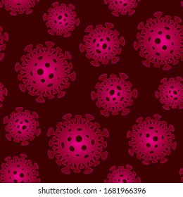 Coronavirus seamless pattern. COVID-19 vector background.
