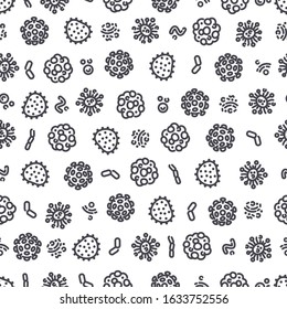 Coronavirus seamless pattern. Isolated on white background.