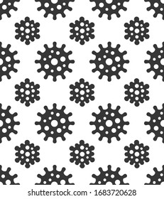 Coronavirus Seamless Pattern on White Background. Vector